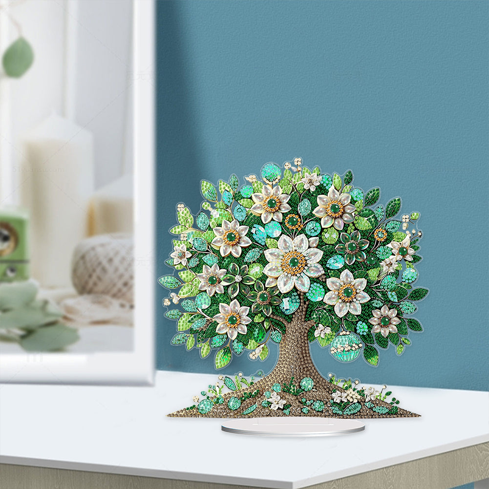 Flowers Table Top Diamond Painting Ornament Kits for Home Office Desktop Decor