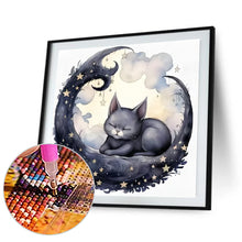Load image into Gallery viewer, Diamond Painting - Full Round - Crescent Black Cat (40*40CM)