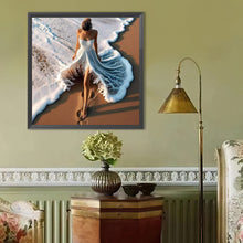 Load image into Gallery viewer, Diamond Painting - Full Round - Girl In Wave Skirt (40*40CM)