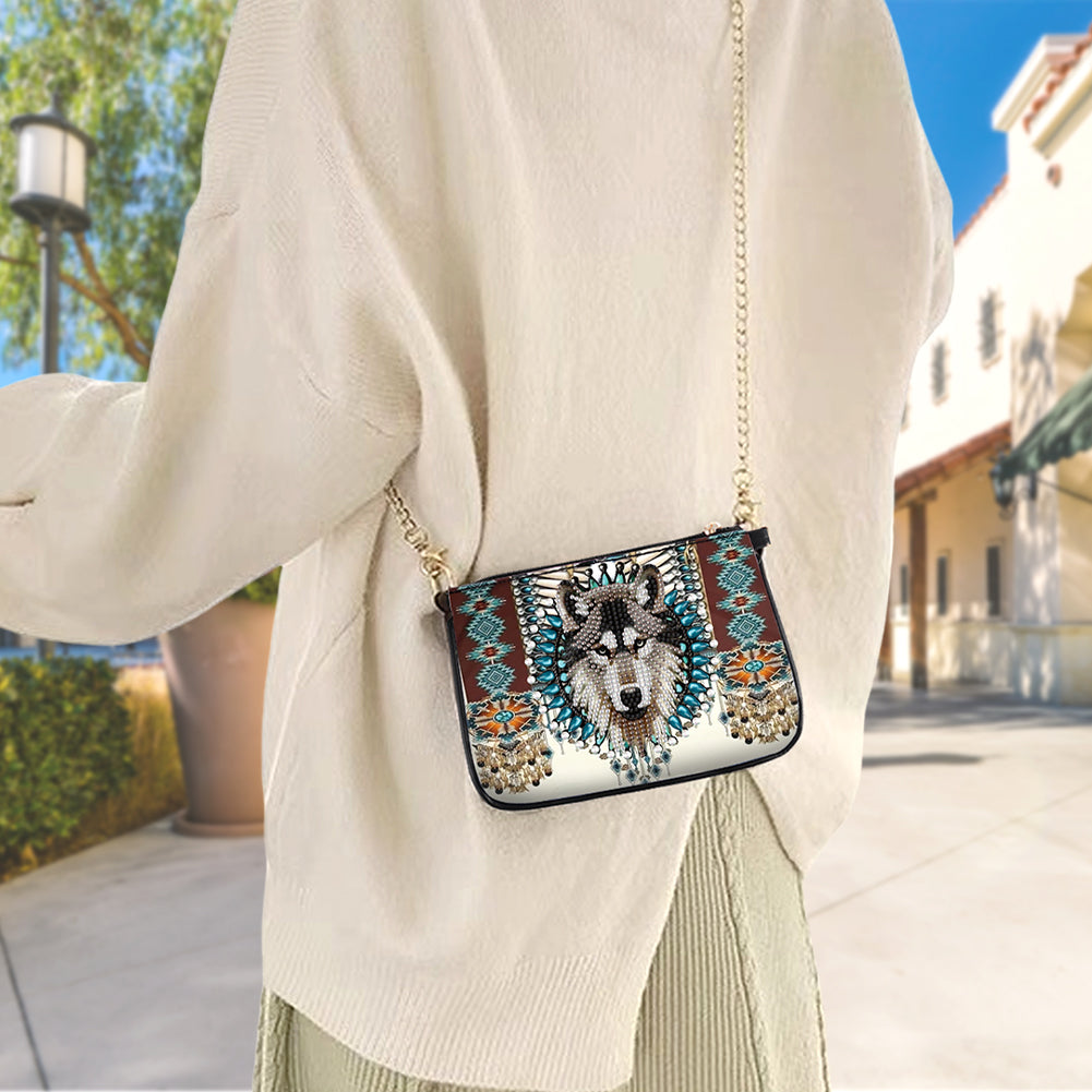 5D Diamond Painting Crossbody Chain Bags Leather Diamond Art Purses for Adults