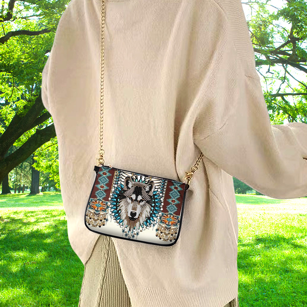 5D Diamond Painting Crossbody Chain Bags Leather Diamond Art Purses for Adults