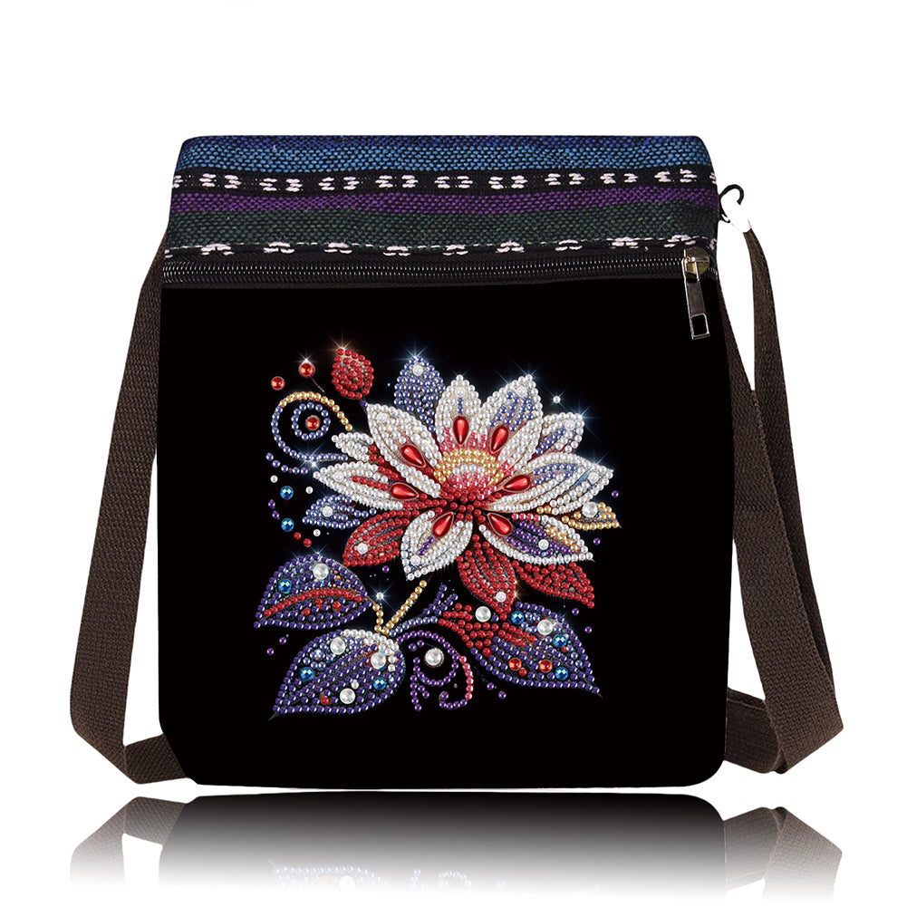 Bathing Elephant Special Shape Diamond Painting Crossbody Bag for Outdoor Travel