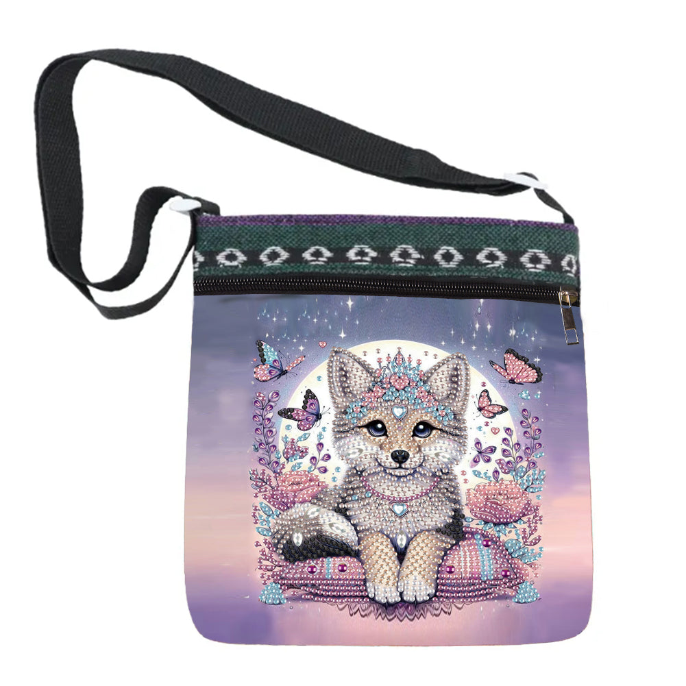 Bathing Elephant Special Shape Diamond Painting Crossbody Bag for Outdoor Travel