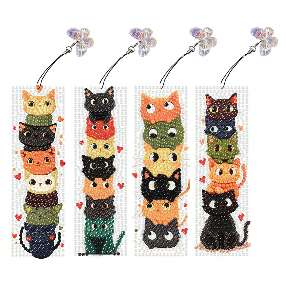 4 Pcs Animal Diamond Painting Bookmarks Diamond Art Bookmarks for Book Lovers