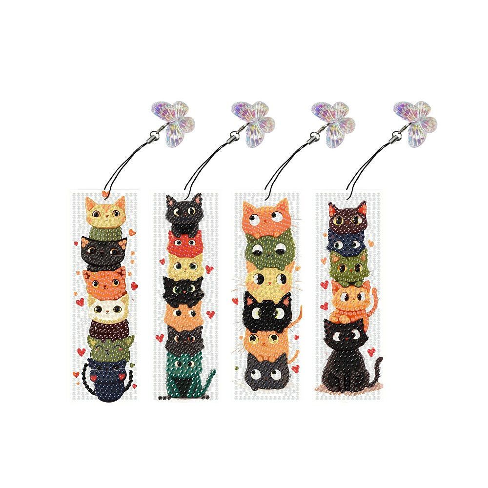 4 Pcs Animal Diamond Painting Bookmarks Diamond Art Bookmarks for Book Lovers