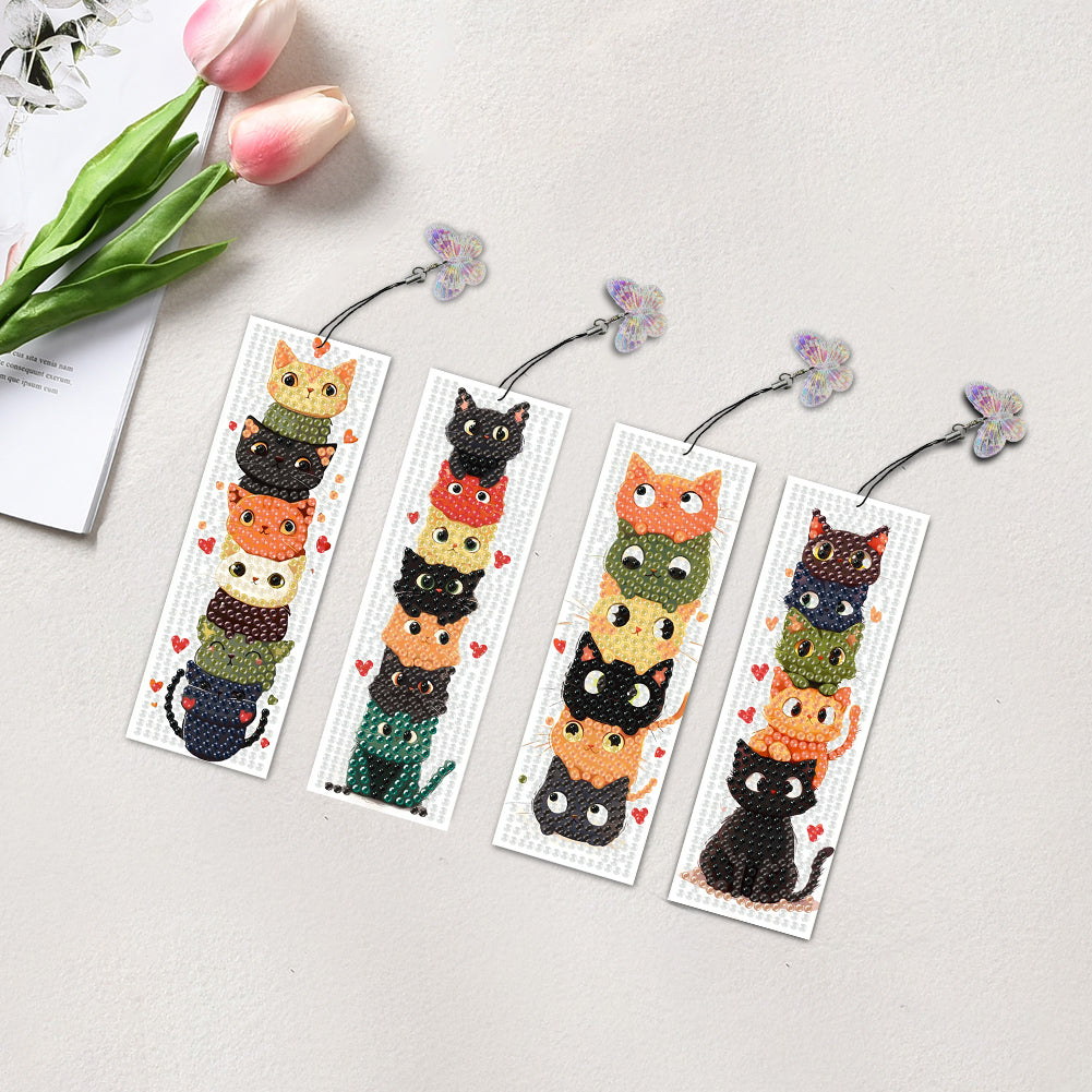4 Pcs Animal Diamond Painting Bookmarks Diamond Art Bookmarks for Book Lovers