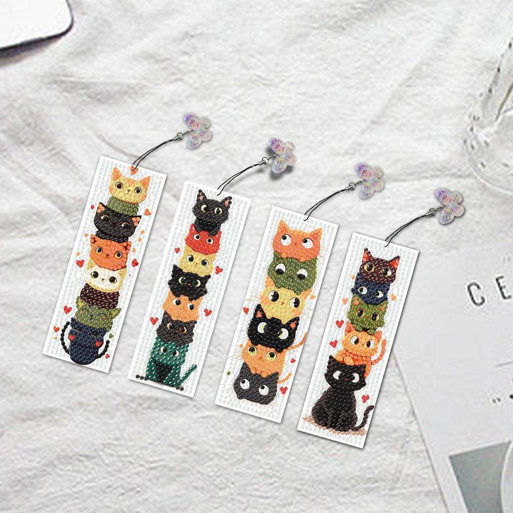 4 Pcs Animal Diamond Painting Bookmarks Diamond Art Bookmarks for Book Lovers