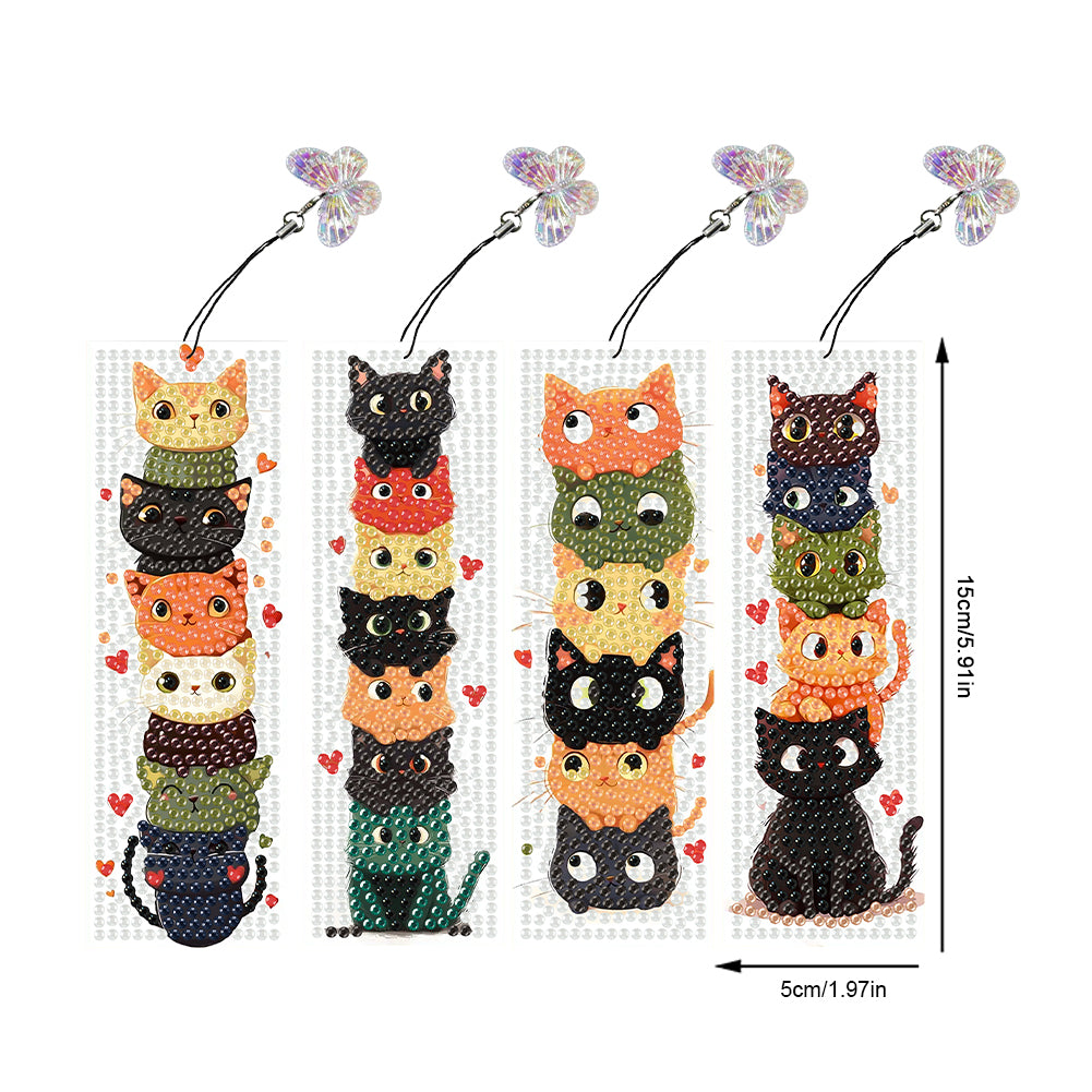 4 Pcs Animal Diamond Painting Bookmarks Diamond Art Bookmarks for Book Lovers