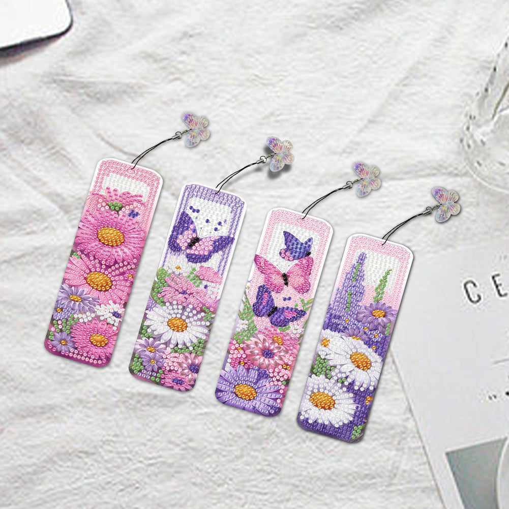 4 Pcs Animal Diamond Painting Bookmarks Diamond Art Bookmarks for Book Lovers