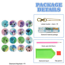 Load image into Gallery viewer, Double Sided Special Shape Animals Diamond Art Craft Keychain for Party Supplies