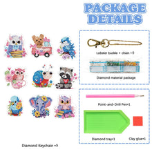 Load image into Gallery viewer, Double Sided Special Shape Animals Diamond Art Craft Keychain for Party Supplies
