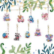 Load image into Gallery viewer, Double Sided Special Shape Animals Diamond Art Craft Keychain for Party Supplies