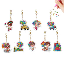 Load image into Gallery viewer, Double Sided Special Shape Animals Diamond Art Craft Keychain for Party Supplies