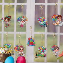 Load image into Gallery viewer, Double Sided Special Shape Animals Diamond Art Craft Keychain for Party Supplies