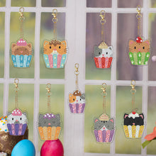 Load image into Gallery viewer, Double Sided Special Shape Animals Diamond Art Craft Keychain for Party Supplies