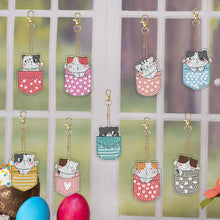 Load image into Gallery viewer, Double Sided Special Shape Animals Diamond Art Craft Keychain for Party Supplies