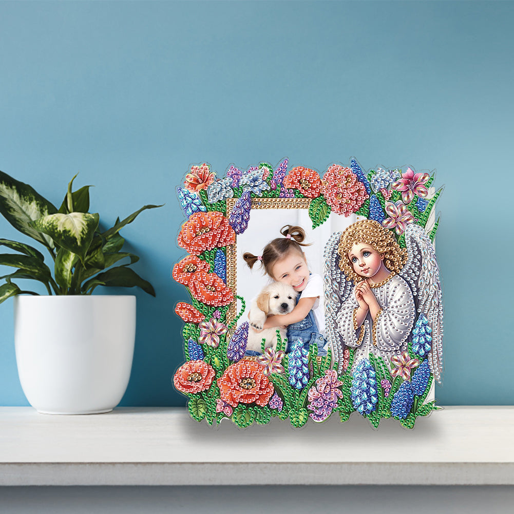 Special Shape Flower Table Top Diamond Painting Frame Kits for Home Office Decor