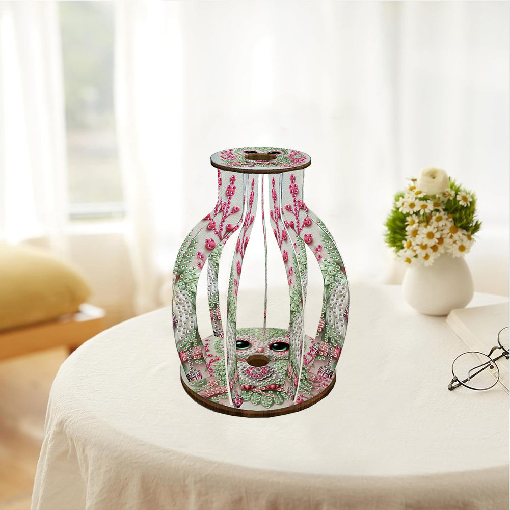 Acrylic Wood Diamond Painting Flower Vase 5D DIY Diamond Art Vase for Home Decor