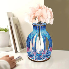 Load image into Gallery viewer, Acrylic Wood Diamond Painting Flower Vase 5D DIY Diamond Art Vase for Home Decor