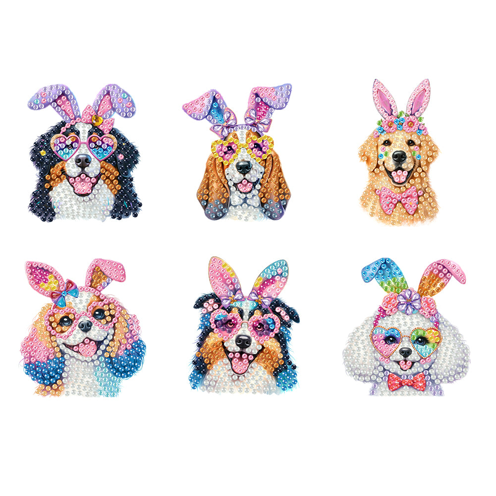 6Pcs Acrylic Animals Diamond Painting Refrigerator Magnet for Fridge Whiteboards