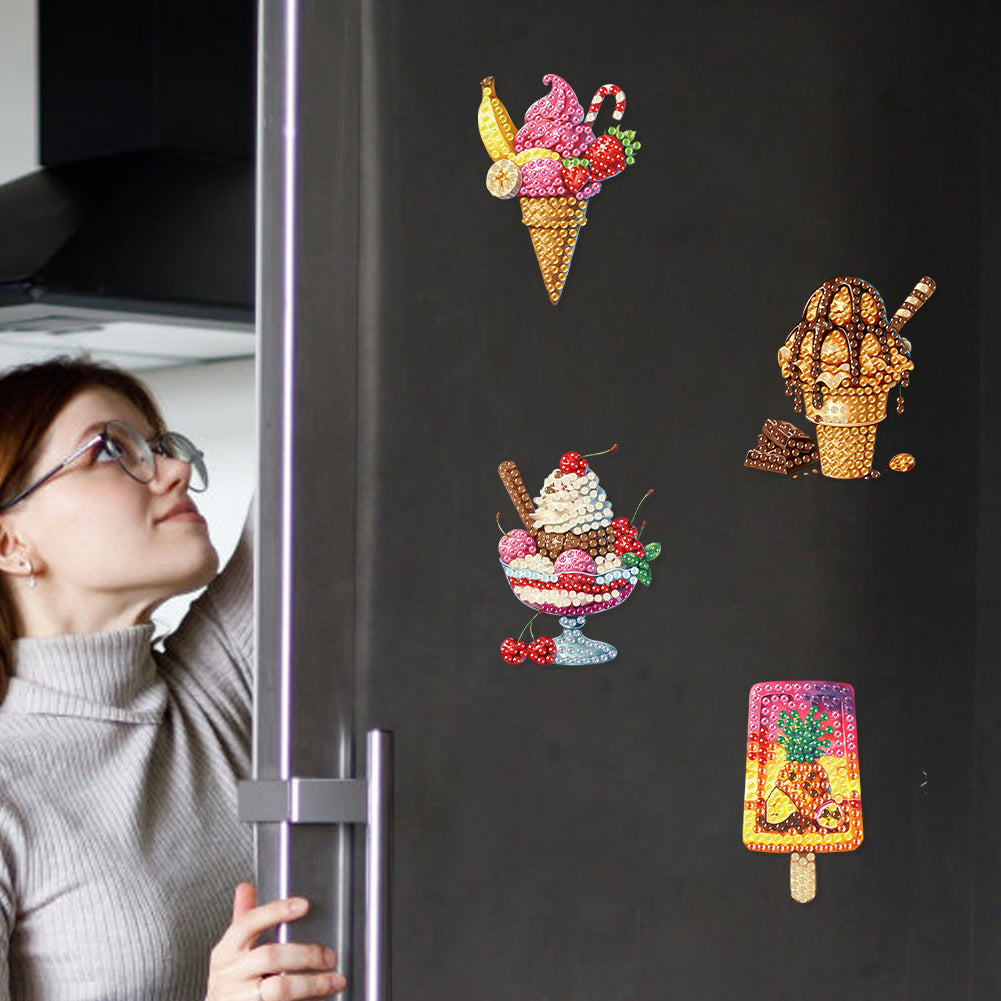 6Pcs Acrylic Animals Diamond Painting Refrigerator Magnet for Fridge Whiteboards