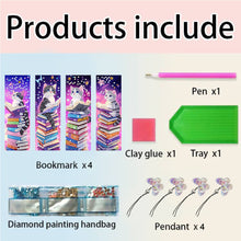 Load image into Gallery viewer, Animals 4Pcs Special Shape 5D DIY Diamond Painting Bookmark for Adults Beginners