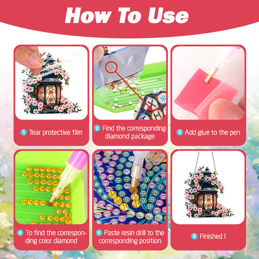 Acrylic Special Shaped Beautiful Pattern 5D DIY Diamond Art Hanging Decorations