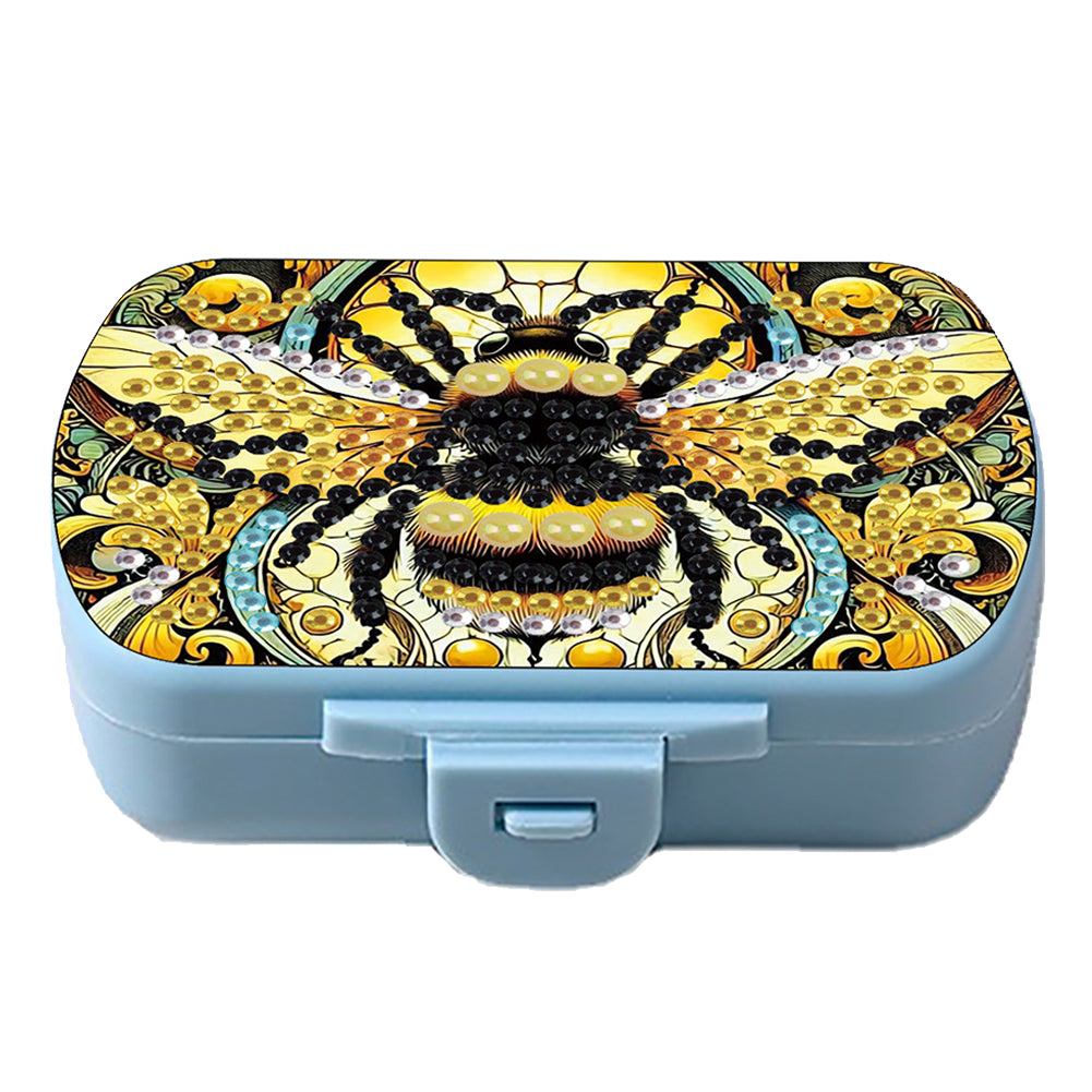 Flowers Diamond Painting Medicine Box Diamond Art Pill Storage Box for Art Craft
