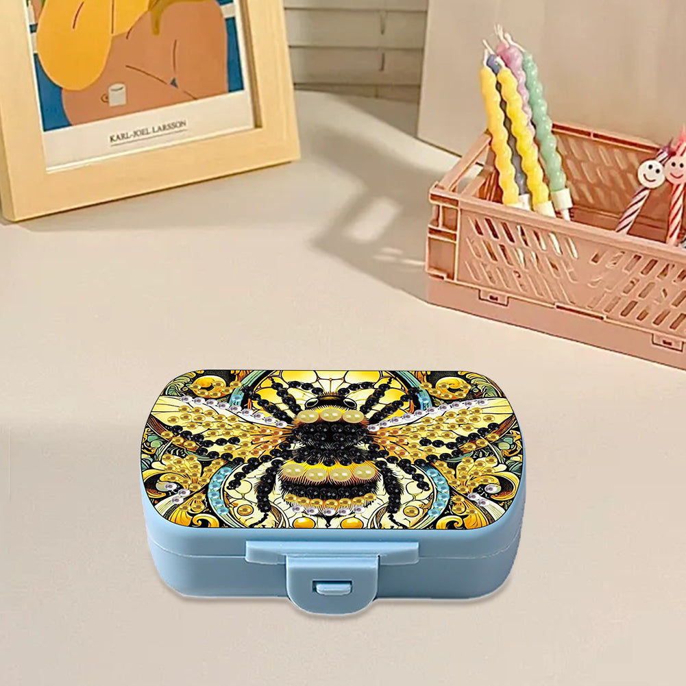 Flowers Diamond Painting Medicine Box Diamond Art Pill Storage Box for Art Craft
