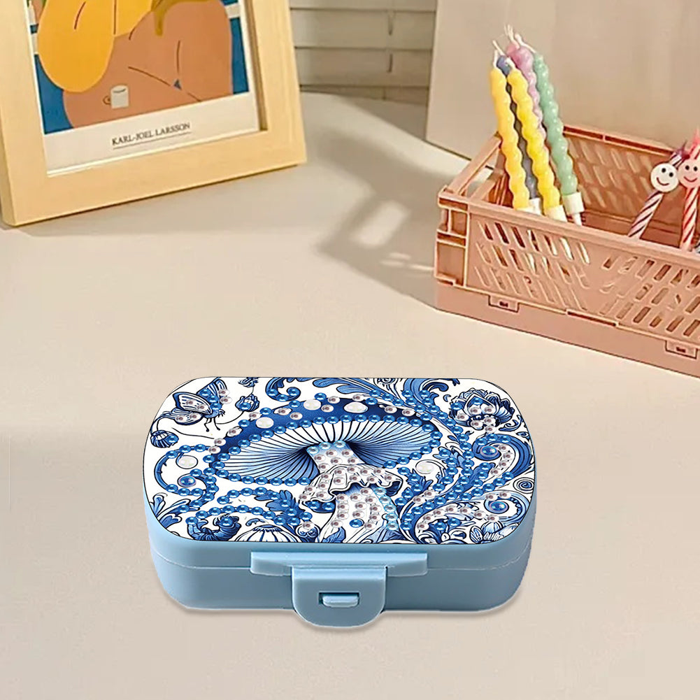 Flowers Diamond Painting Medicine Box Diamond Art Pill Storage Box for Art Craft