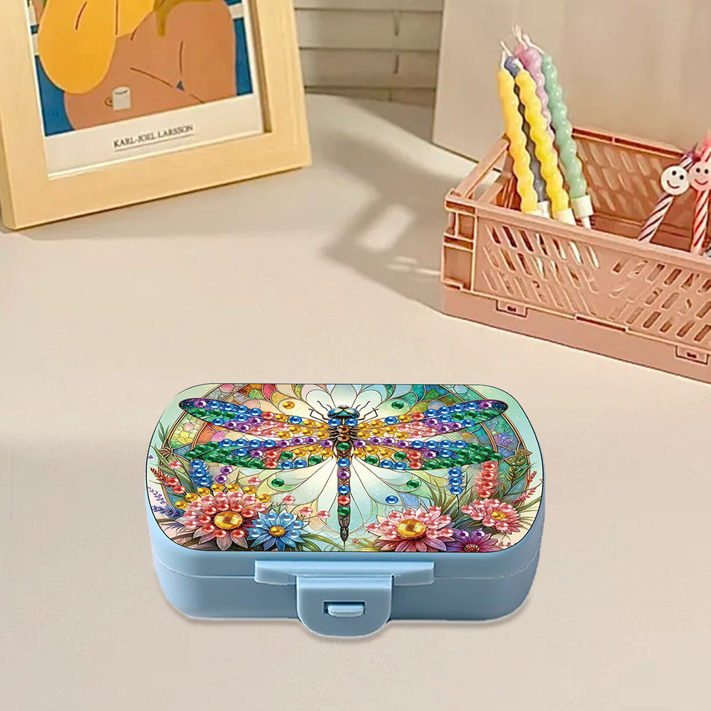 Flowers Diamond Painting Medicine Box Diamond Art Pill Storage Box for Art Craft