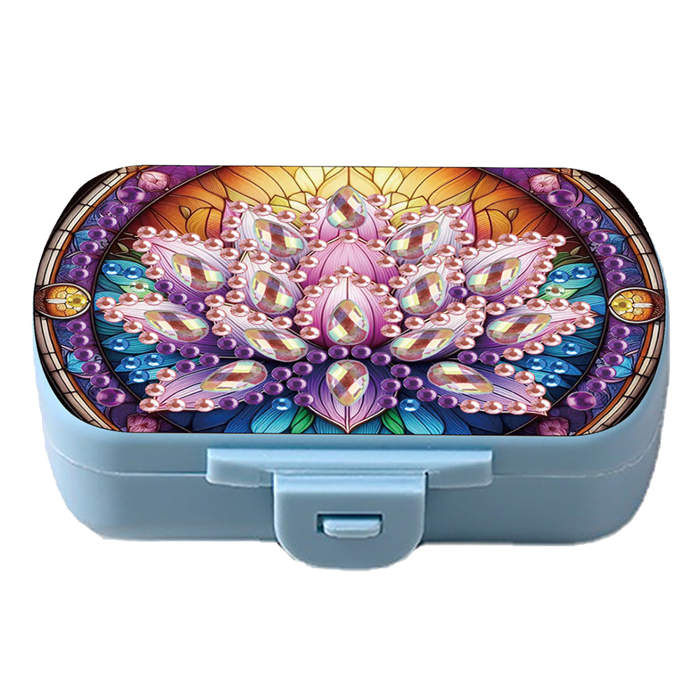 Flowers Diamond Painting Medicine Box Diamond Art Pill Storage Box for Art Craft