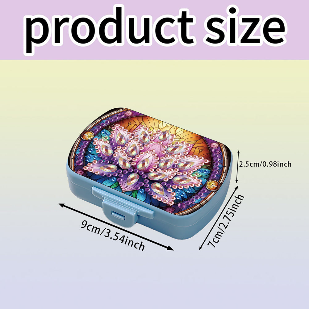 Flowers Diamond Painting Medicine Box Diamond Art Pill Storage Box for Art Craft