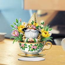 Load image into Gallery viewer, Acrylic Special Shape Teacup Gnome Desktop Diamond Art Kits Bedroom Table Decor