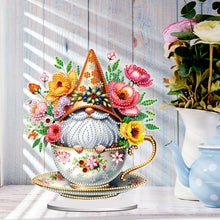 Load image into Gallery viewer, Acrylic Special Shape Teacup Gnome Desktop Diamond Art Kits Bedroom Table Decor