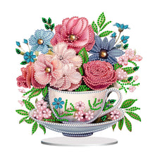 Load image into Gallery viewer, Acrylic Special Shape Teacup Gnome Desktop Diamond Art Kits Bedroom Table Decor