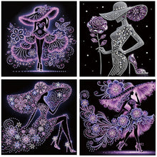 Load image into Gallery viewer, 4pcs Partial Special Diamond Painting Set - Elegant Lady (30*30CM)