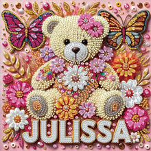 Load image into Gallery viewer, Diamond Painting - Partial Special Shaped - Bear And Flowers (30*30CM)