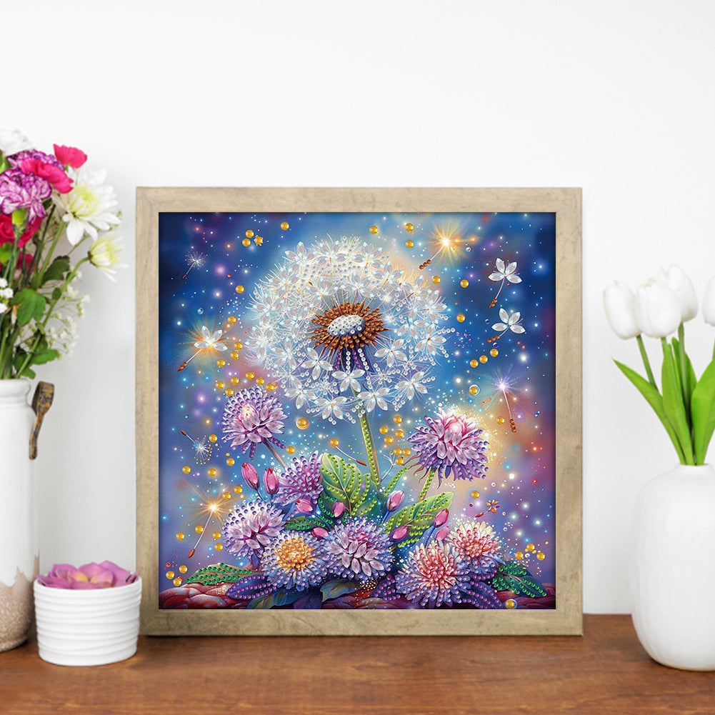 Diamond Painting - Partial Special Shaped - Dandelion (30*30CM)