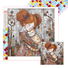 Load image into Gallery viewer, Diamond Painting - Full Square - Little Girl Holding A Dog (40*40CM)