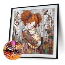 Load image into Gallery viewer, Diamond Painting - Full Square - Little Girl Holding A Dog (40*40CM)