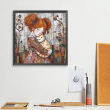 Load image into Gallery viewer, Diamond Painting - Full Square - Little Girl Holding A Dog (40*40CM)