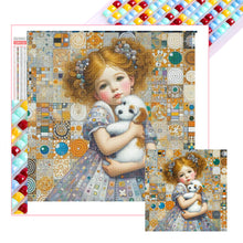 Load image into Gallery viewer, Diamond Painting - Full Square - Little Girl Holding A Dog (40*40CM)