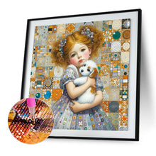 Load image into Gallery viewer, Diamond Painting - Full Square - Little Girl Holding A Dog (40*40CM)