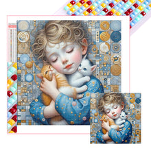 Load image into Gallery viewer, Diamond Painting - Full Square - Little Girl Holding A Dog (40*40CM)