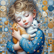 Load image into Gallery viewer, Diamond Painting - Full Square - Little Girl Holding A Dog (40*40CM)