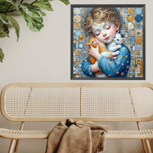 Load image into Gallery viewer, Diamond Painting - Full Square - Little Girl Holding A Dog (40*40CM)