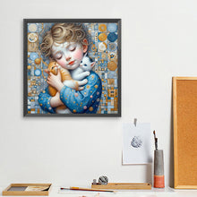 Load image into Gallery viewer, Diamond Painting - Full Square - Little Girl Holding A Dog (40*40CM)