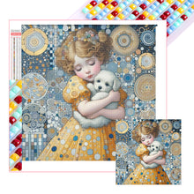 Load image into Gallery viewer, Diamond Painting - Full Square - Little Girl Holding A Dog (40*40CM)