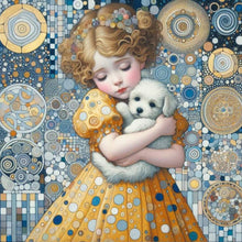 Load image into Gallery viewer, Diamond Painting - Full Square - Little Girl Holding A Dog (40*40CM)